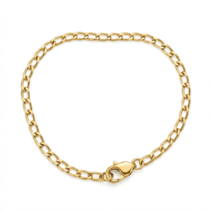 Pulseira masculina foleada à ouro 5mm